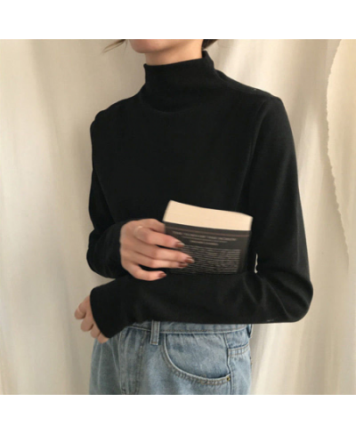 Spring Autumn Winter Fashion Women's Solid Casual Simple Soft Pullover Turtleneck Warm Loose Slim Knitted Velvet Sweater $28....