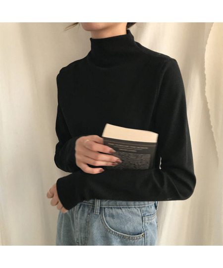 Spring Autumn Winter Fashion Women's Solid Casual Simple Soft Pullover Turtleneck Warm Loose Slim Knitted Velvet Sweater $28....