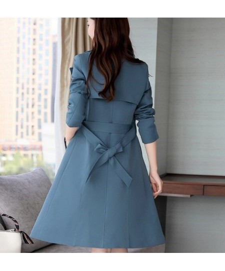 Spring Ladies Dress Suits for Office Wear Long Trench Coat and Knee Length Dress 2 Piece Set Women Formal Dresses Suit $78.35...