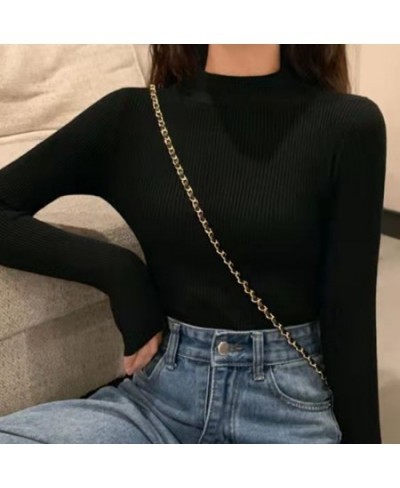 Spring Autumn Winter Fashion Women's Solid Casual Simple Soft Pullover Turtleneck Warm Loose Slim Knitted Velvet Sweater $28....