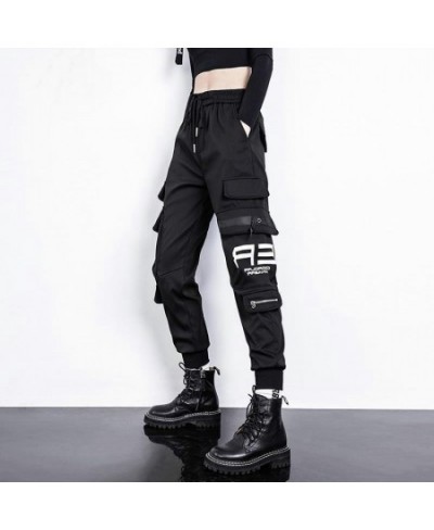 Big Pockets Cargo Pants Women Elastic High Waist Loose Streetwear Pant Baggy Tactical Trouser Hip Hop Joggers Pants $34.54 - ...