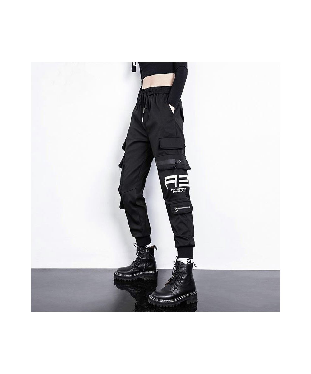 Big Pockets Cargo Pants Women Elastic High Waist Loose Streetwear Pant Baggy Tactical Trouser Hip Hop Joggers Pants $34.54 - ...