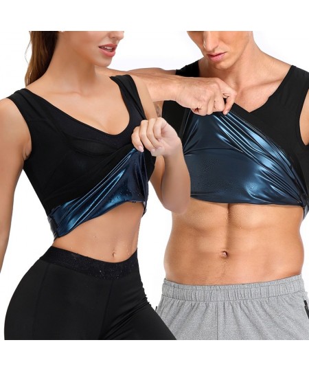 Women Thermo Sweat Vest Men Sauna Tank Top Slimming Belly Compression Waist Trainer Fat Burning Abdomen Workout Shirt Gym $24...