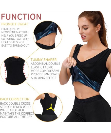 Women Thermo Sweat Vest Men Sauna Tank Top Slimming Belly Compression Waist Trainer Fat Burning Abdomen Workout Shirt Gym $24...