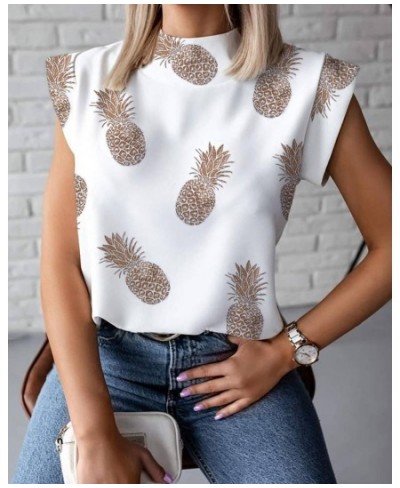 Summer minimalist standing neck lip print women's shirt top women's clothing $22.00 - Tops & Tees