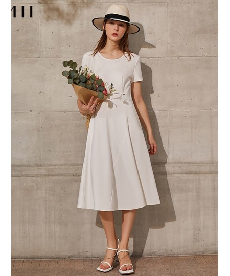 Minimalism Summer Dress For Women Offical Lady New Fashion Short Sleeve Vneck Slim Fit Aline Slim Long Dress 12120095 $76.90 ...