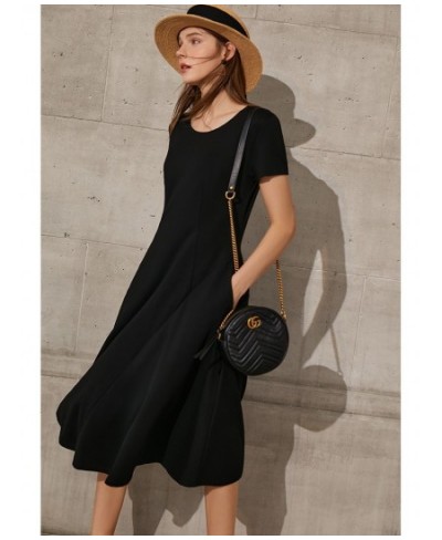 Minimalism Summer Dress For Women Offical Lady New Fashion Short Sleeve Vneck Slim Fit Aline Slim Long Dress 12120095 $76.90 ...