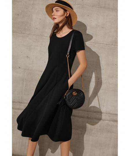 Minimalism Summer Dress For Women Offical Lady New Fashion Short Sleeve Vneck Slim Fit Aline Slim Long Dress 12120095 $76.90 ...