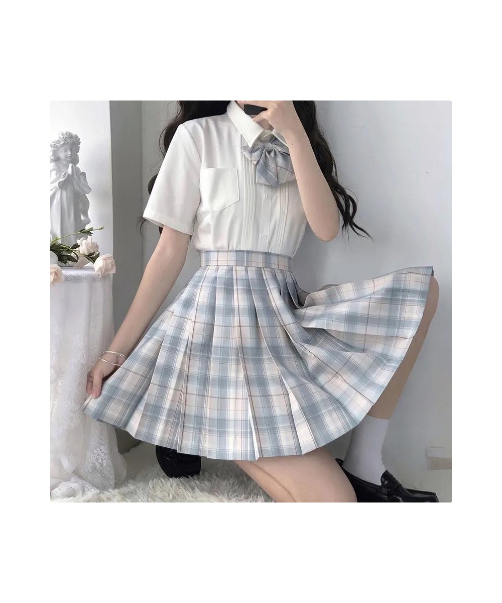 Summer Women's Mini Skirt Harajuku Korean Fashion Sweet Cute Kawaii Skirt Girl High Waist Plaid Pleated Skirt Lemon Girl $21....