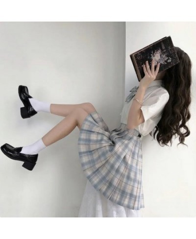 Summer Women's Mini Skirt Harajuku Korean Fashion Sweet Cute Kawaii Skirt Girl High Waist Plaid Pleated Skirt Lemon Girl $21....