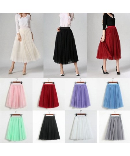 Women High Waist Lace Mesh Tulle Floral Long Skirt Lady Princess Style Skirts Ladies Layered Maxi Summer Clothes $38.41 - Skirts