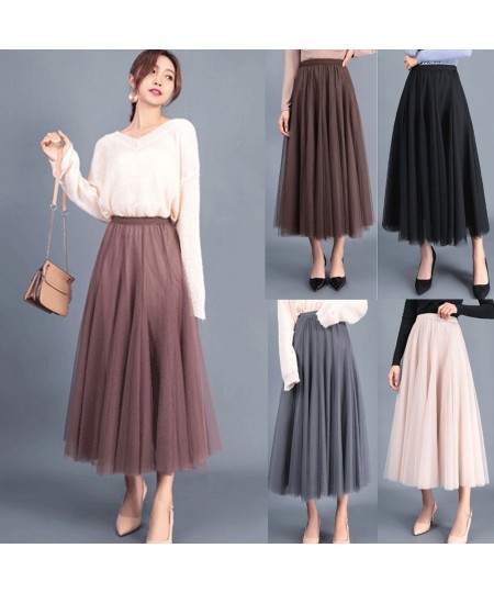 Women High Waist Lace Mesh Tulle Floral Long Skirt Lady Princess Style Skirts Ladies Layered Maxi Summer Clothes $38.41 - Skirts