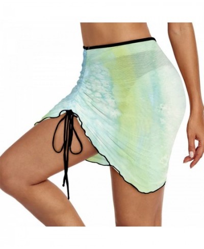 Womens Fashion Tie-Dye Printing Skirt High Waist Self-Tie Drawstring Skirts Holiday Vacation Beach Swimsuit Cover Ups $46.57 ...