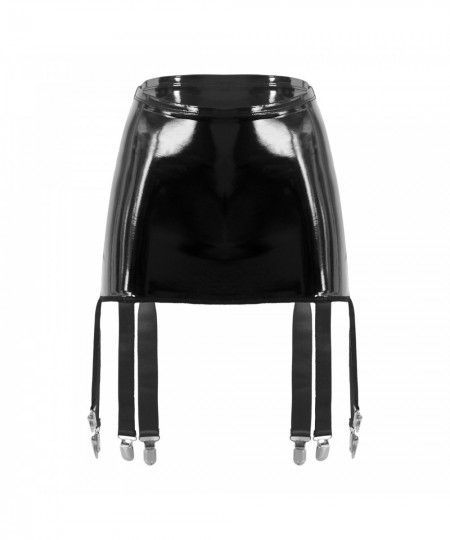 Womens Wetlook Patent Leather Garter Belt High Waist Suspenders with Six Metal Buckle Clips Nightclub Party Pole Dancing $27....