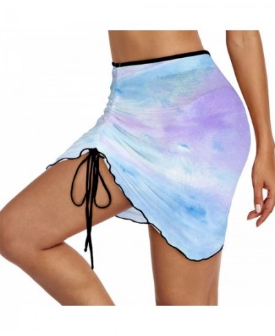 Womens Fashion Tie-Dye Printing Skirt High Waist Self-Tie Drawstring Skirts Holiday Vacation Beach Swimsuit Cover Ups $46.57 ...