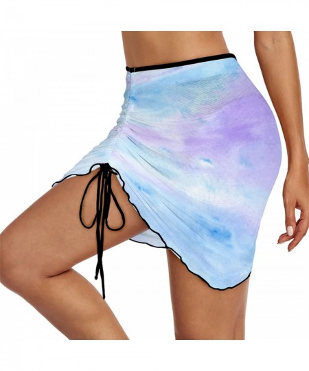 Womens Fashion Tie-Dye Printing Skirt High Waist Self-Tie Drawstring Skirts Holiday Vacation Beach Swimsuit Cover Ups $46.57 ...