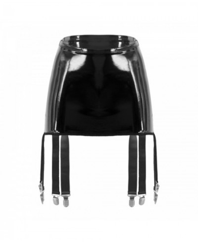 Womens Wetlook Patent Leather Garter Belt High Waist Suspenders with Six Metal Buckle Clips Nightclub Party Pole Dancing $27....