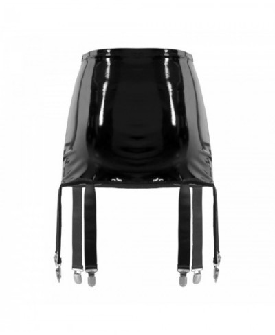 Womens Wetlook Patent Leather Garter Belt High Waist Suspenders with Six Metal Buckle Clips Nightclub Party Pole Dancing $27....