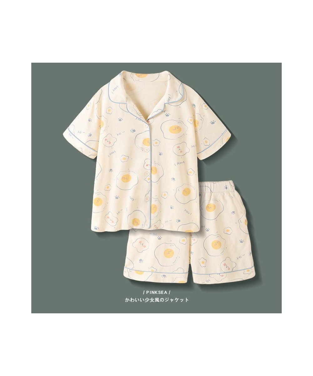 Pijama Kawaii Fried Egg Print Sleepwear Women's Summer Pajamas Woman Home Clothes for Women Pyjama Cute Pajamas for Women $32...