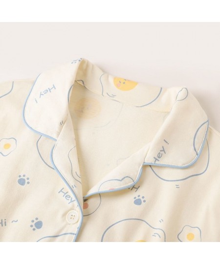 Pijama Kawaii Fried Egg Print Sleepwear Women's Summer Pajamas Woman Home Clothes for Women Pyjama Cute Pajamas for Women $32...