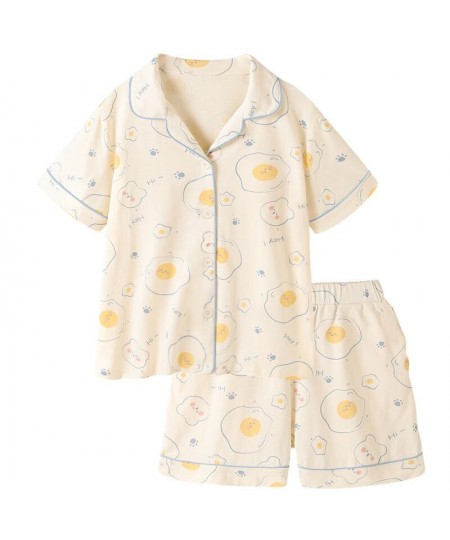 Pijama Kawaii Fried Egg Print Sleepwear Women's Summer Pajamas Woman Home Clothes for Women Pyjama Cute Pajamas for Women $32...