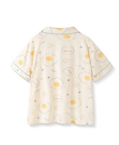 Pijama Kawaii Fried Egg Print Sleepwear Women's Summer Pajamas Woman Home Clothes for Women Pyjama Cute Pajamas for Women $32...