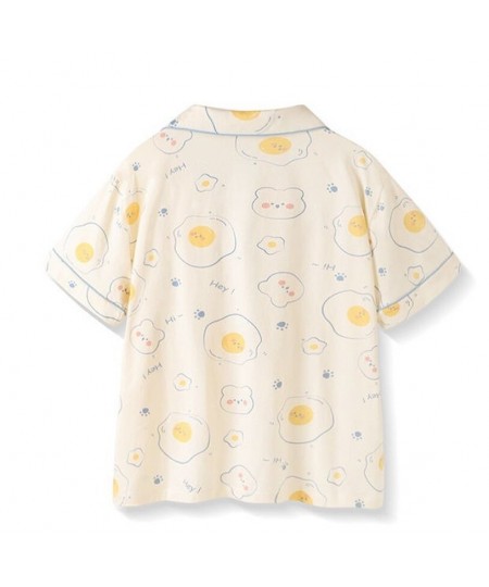 Pijama Kawaii Fried Egg Print Sleepwear Women's Summer Pajamas Woman Home Clothes for Women Pyjama Cute Pajamas for Women $32...