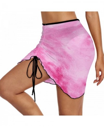 Womens Fashion Tie-Dye Printing Skirt High Waist Self-Tie Drawstring Skirts Holiday Vacation Beach Swimsuit Cover Ups $46.57 ...