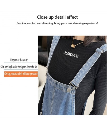 Women's denim overalls jeans autumn thin section 2023 age-reducing loose high-waisted straight tube show thin milk small man ...