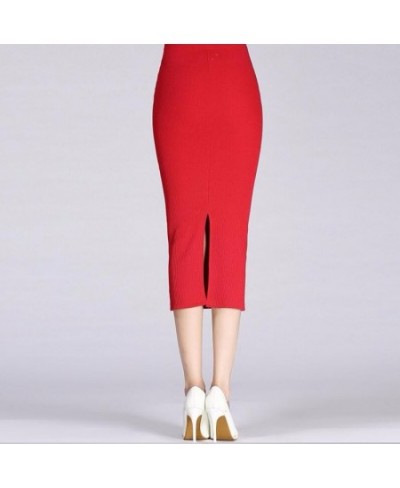 Summer Women Skirts 2022 Casual Mid-Calf Sexy Girls Pencil Skirt Slim Red Short Female Package Hip Skirts Femme Faldas Mujer ...