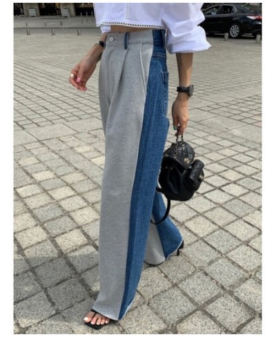 Hit Color Jeans Women High Waist Gradient Color Blue Denim Pants Female Streetwear Chic Mom Jeans Zipper Pocket Trousers $55....