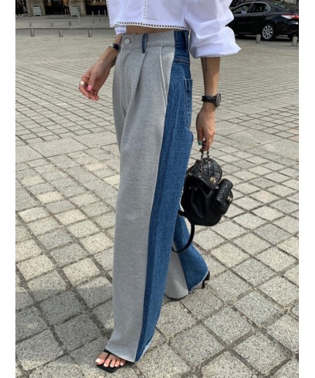 Hit Color Jeans Women High Waist Gradient Color Blue Denim Pants Female Streetwear Chic Mom Jeans Zipper Pocket Trousers $55....