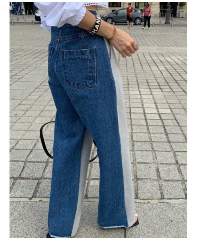 Hit Color Jeans Women High Waist Gradient Color Blue Denim Pants Female Streetwear Chic Mom Jeans Zipper Pocket Trousers $55....