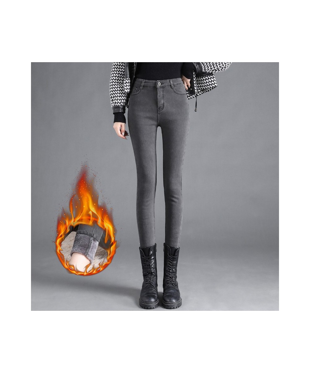 Winter Trousers Women Baggy Jeans Plush Thickened High Waist Button Straight Leg Black Jeans Y2k Capri Pants $58.98 - Jeans