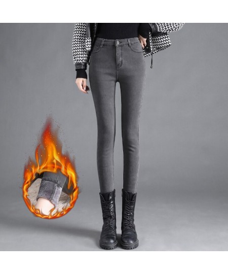 Winter Trousers Women Baggy Jeans Plush Thickened High Waist Button Straight Leg Black Jeans Y2k Capri Pants $58.98 - Jeans