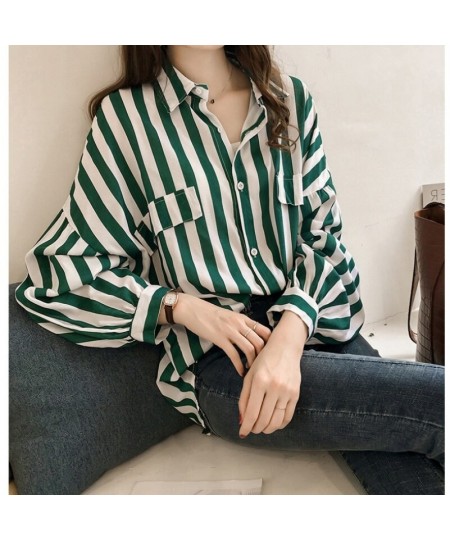 Women's Long Sleeve Loose Casual Polka Dot Striped Floral Office Blouse Shirt Tops $36.30 - Blouses & Shirts