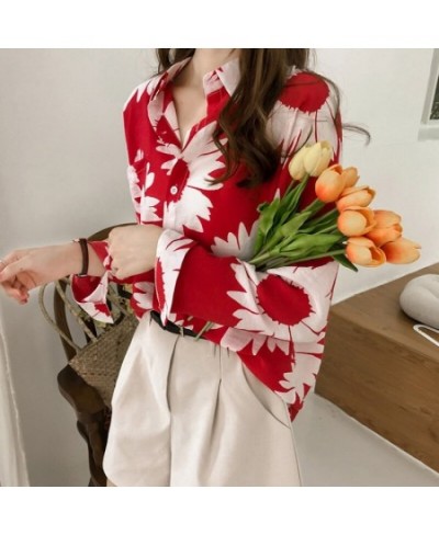 Women's Long Sleeve Loose Casual Polka Dot Striped Floral Office Blouse Shirt Tops $36.30 - Blouses & Shirts