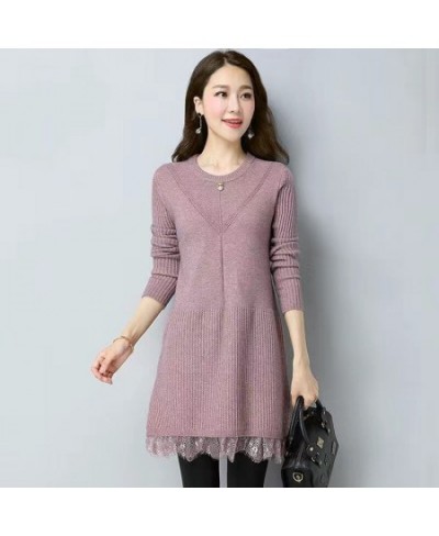 Women's Sweater Loose Thick 2022 Spring Autumn Outer Wear Knitted Bottoming Shirt Female Long Pullover Sweaters Dress $36.44 ...