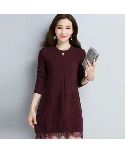 Women's Sweater Loose Thick 2022 Spring Autumn Outer Wear Knitted Bottoming Shirt Female Long Pullover Sweaters Dress $36.44 ...