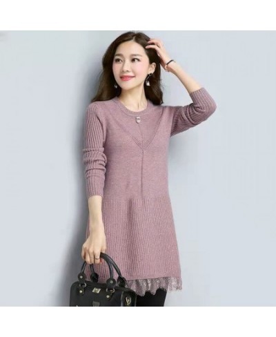 Women's Sweater Loose Thick 2022 Spring Autumn Outer Wear Knitted Bottoming Shirt Female Long Pullover Sweaters Dress $36.44 ...