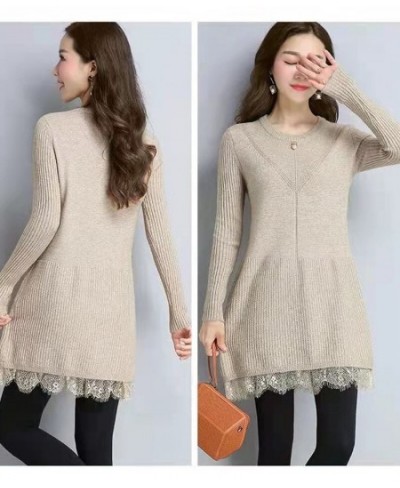 Women's Sweater Loose Thick 2022 Spring Autumn Outer Wear Knitted Bottoming Shirt Female Long Pullover Sweaters Dress $36.44 ...