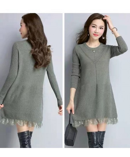 Women's Sweater Loose Thick 2022 Spring Autumn Outer Wear Knitted Bottoming Shirt Female Long Pullover Sweaters Dress $36.44 ...