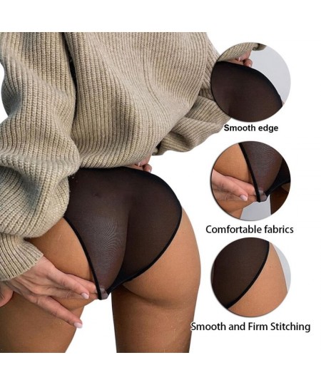 Full Transparent Female Panties See Through Mesh Underwear Woman Sexy Seamless Briefs Ladies Solid Color Thin Underwear Low $...