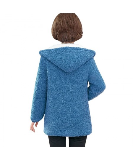 6XL Middle-aged Elderly Women's Lamb Wool Coat 2023 Winter Plus Velvet Cotton Jacket Loose Mid-length Female Hooded Overcoat ...