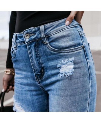 2023 Summer Vintage Long Pants Sexy Slim Ripped Hole High Waist Cowboy Denim Trousers Skinny Women Jeans Daily Life Pencil $4...