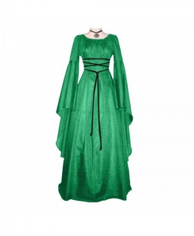 Maxi Dress Medieval Retro Gothic Gown Dresses For Women 2022 Long Sleeve Lace Up Cosplay Evening Party Prom Dress robe femme ...