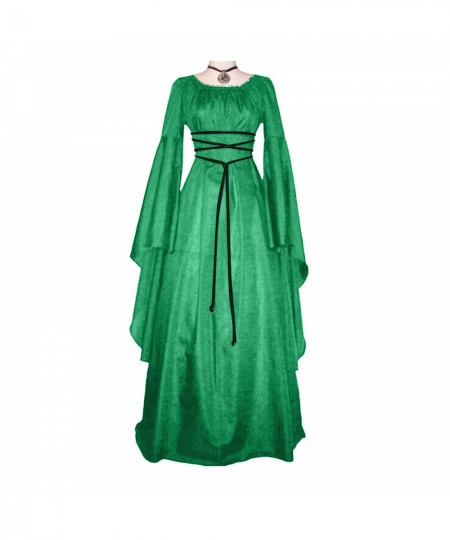 Maxi Dress Medieval Retro Gothic Gown Dresses For Women 2022 Long Sleeve Lace Up Cosplay Evening Party Prom Dress robe femme ...