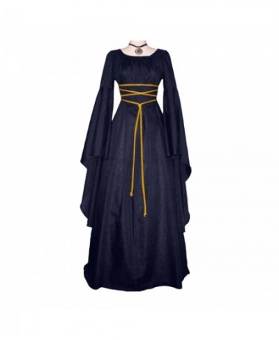 Maxi Dress Medieval Retro Gothic Gown Dresses For Women 2022 Long Sleeve Lace Up Cosplay Evening Party Prom Dress robe femme ...