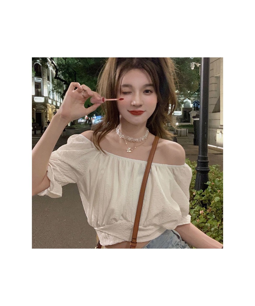 Blouses Women Back-bow Summer Friends Casual Fit Mujer Ropa Cropped Female Basic Blusas High Street College Student Daily $22...