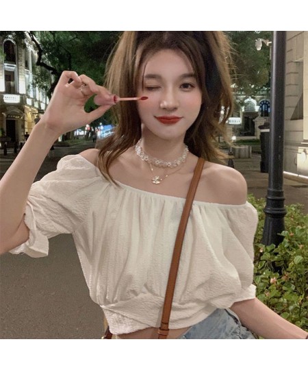 Blouses Women Back-bow Summer Friends Casual Fit Mujer Ropa Cropped Female Basic Blusas High Street College Student Daily $22...